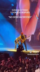 Espeluznante susto en River: Guido Sardelli se cayó en pleno recital de Airbag y se lesionó. Mirá el video. 