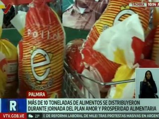 Plan Amor y Prosperidad Alimentaria distribuyó más de 10 toneladas de alimentos en Táchira