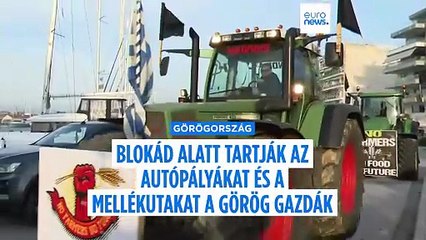 Blokád alatt tartják az autópályák mellékútjait a görög gazdák