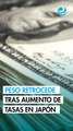 Peso retrocede marginalmente contra el dólar tras aumento de tasas en Japón