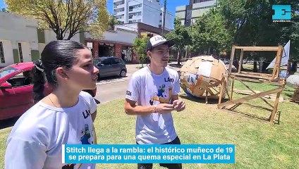 Stitch llega al boulevard de 19: otro histórico grupo de muñecos que se prepara para una quema especial en La Plata