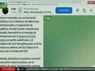 Venezuela extiende felicitaciones al gobierno de Sudáfrica por su postura en defensa del Sur Global