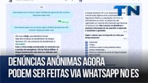 Denúncias anônimas agora podem ser feitas via WhatsApp no ES