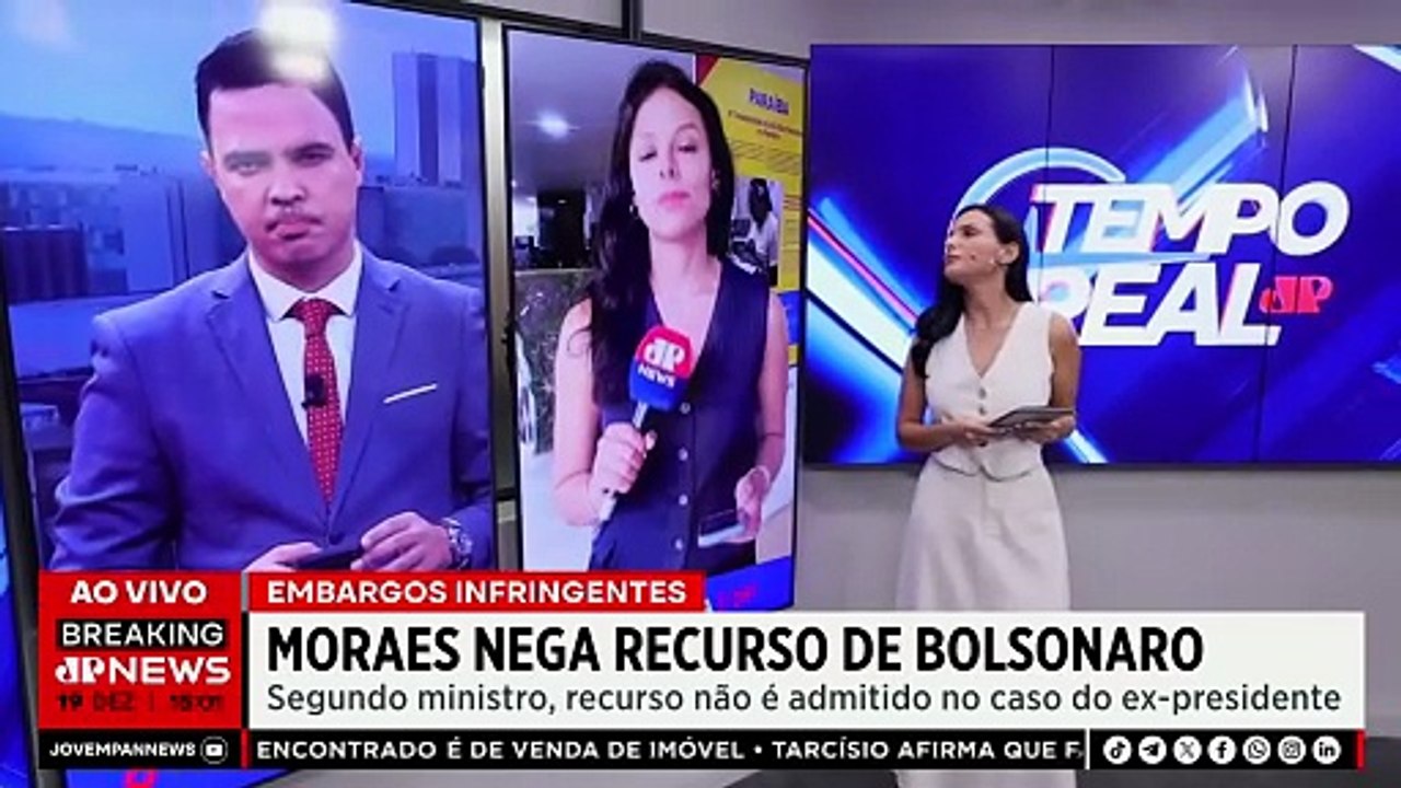 AGORA: Moraes nega recurso de Jair Bolsonaro que levaria caso do golpe ao plenário | TEMPO REAL