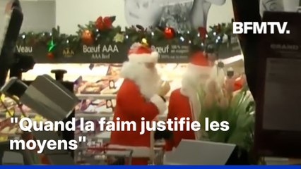 À Montréal, un Père Noël et ses lutins ont volé de la nourriture pour la redistribuer gratuitement