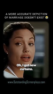 Brad Pitt and Angelina Jolie argue about the curtains in a funny scene from Mr & Mrs Smith