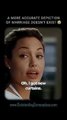 Brad Pitt and Angelina Jolie argue about the curtains in a funny scene from Mr & Mrs Smith