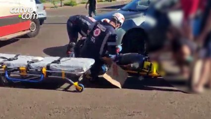 Motociclista fica ferido em batida com carro no Brasília