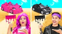 VOITURE ROSE VS NOIRE 💖🖤 Relooking extrême pour poupées ! Astuces folles par 123 GO! TRENDS