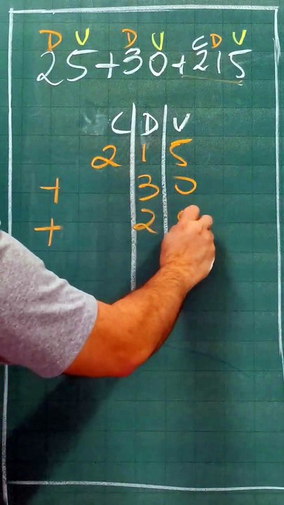 CDU aprendendo a somar 25 + 30 + 215 =  ? #matematica #maths #education #enem #racionalizar @marceloboturaa