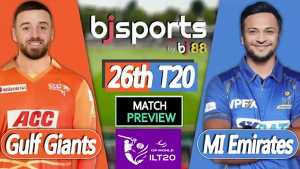 ILT20 2025-26 | MI Emiratesvs vs Gulf Giants 26th T20 Match Preview |