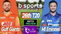 ILT20 2025-26 | MI Emiratesvs vs Gulf Giants 26th T20 Match Preview |