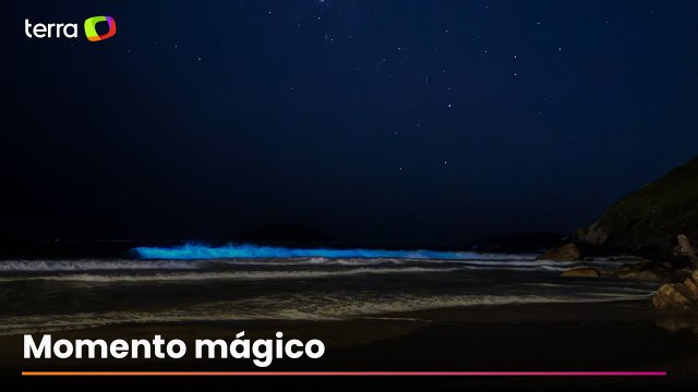 Jovem registra mar com brilho fluorescente em Florianópolis (SC): 'Perfeição'