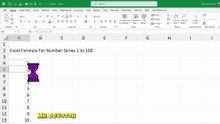 excel formula for number series 1 to 100