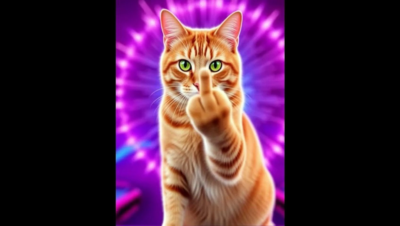 Cat Middle Finger BIG CAT DJ