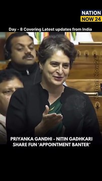 Congress MP Priyanka Gandhi Vadra ne Union Road Transport aur Highways Minister Nitin Gadkari se Parliament premises mein mulaqat ki.