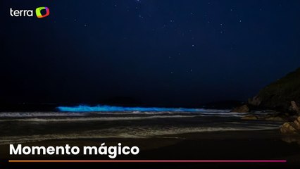Jovem registra mar com brilho fluorescente em Florianópolis (SC): 'Perfeição'