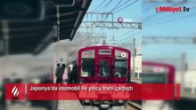 Japonya’da otomobil ile yolcu treni çarpıştı