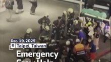 Emergency Crew Help After Knife Attack  in Taipei