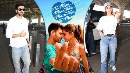 Kartik Aaryan & Ananya Panday: Tu Meri Main Tera Main Tera Tu Meri Stars Snapped At Mumbai Airport!