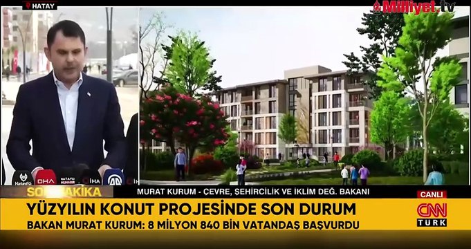 Bakan Kurum Yüzyılın Konut Projesi'ne başvuran kişi sayısını açıkladı