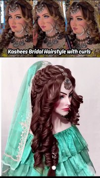 Elegant Kashees Bridal Hairstyles l wedding hairstyles l Walima Bridal Hairstyles l curly hairstyles