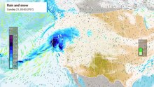 Snow And Rain In The West on Sunday