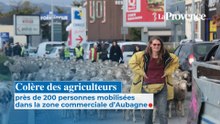 Colère agricole : près de 200 personnes mobilisées dans la zone commerciale des Paluds à Aubagne