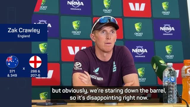 England 'staring down the barrel' of Ashes defeat, concedes Crawley