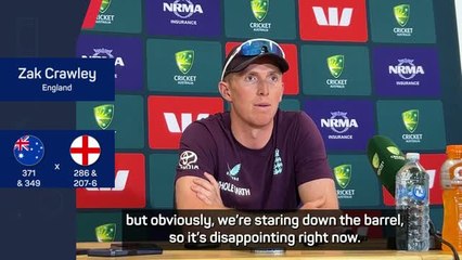 England 'staring down the barrel' of Ashes defeat, concedes Crawley