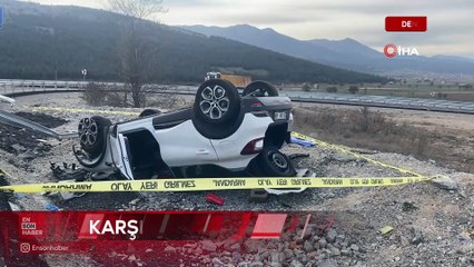 Denizli'de karşı şerdi geçerek takla atan otomobilde 1 kişi hayatını kaybetti