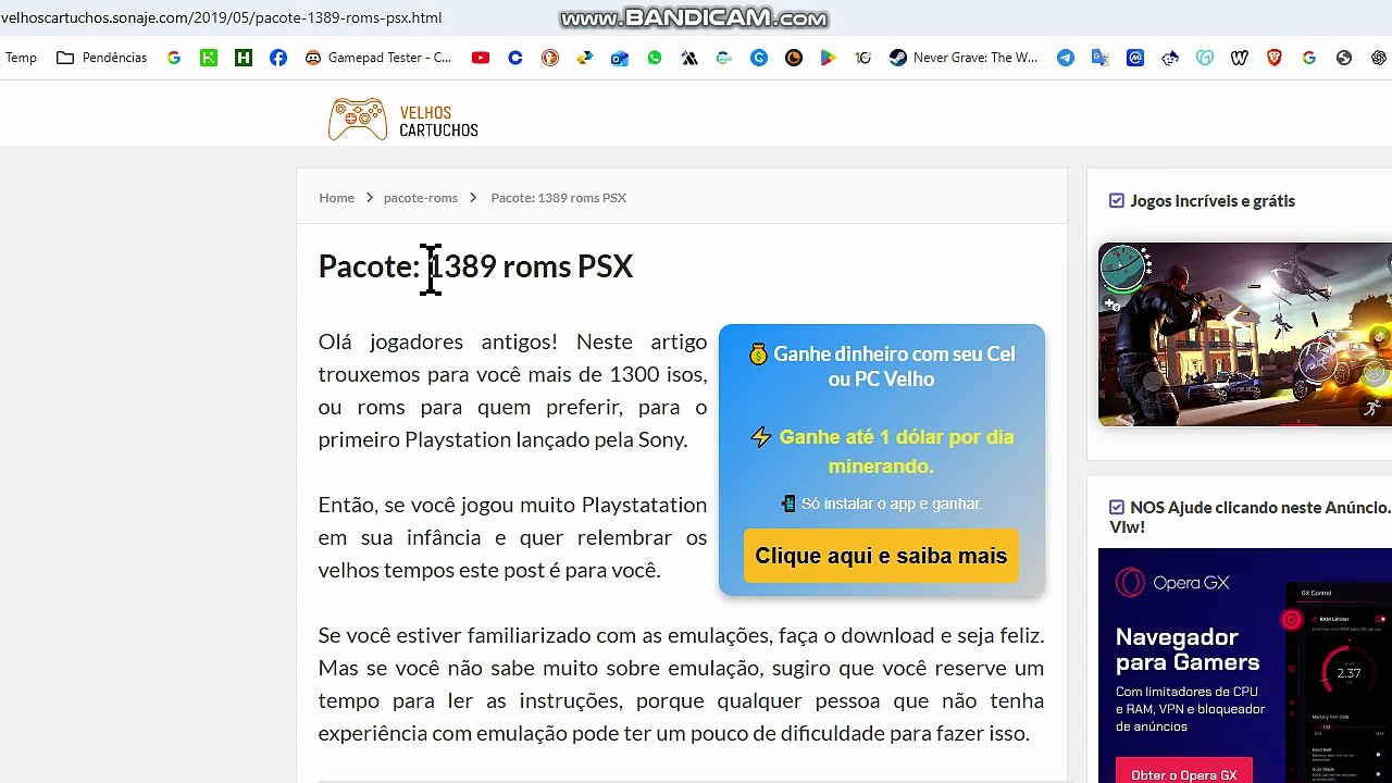 Como baixar Pacote de 1389 roms PSX Ps1