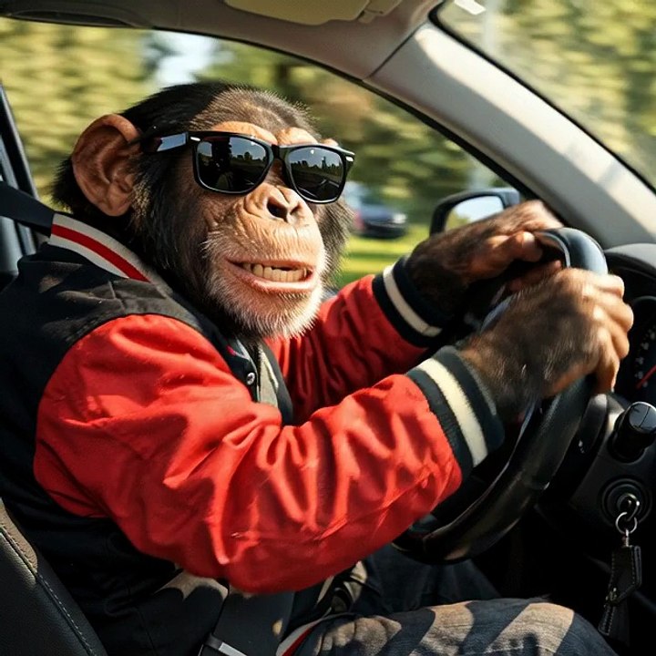 monky car driving