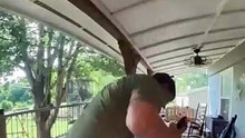 ​Squirrel Gone Wild! 🐿️ Catching Hands (and Paws) on the Porch! 🤣🏠