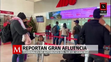 Alta afluencia en centrales de autobuses del sur de Veracruz y Puebla
