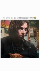 he saved the cat and the cat saved him 😭