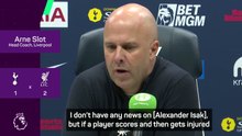 Slot unsure on severity of Isak injury after Liverpool's win at Spurs
