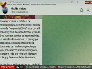 Presidente Nicolás Maduro: Espíritu alegre del "Negro Aristóbulo" anda por ahí, sonriente y feliz