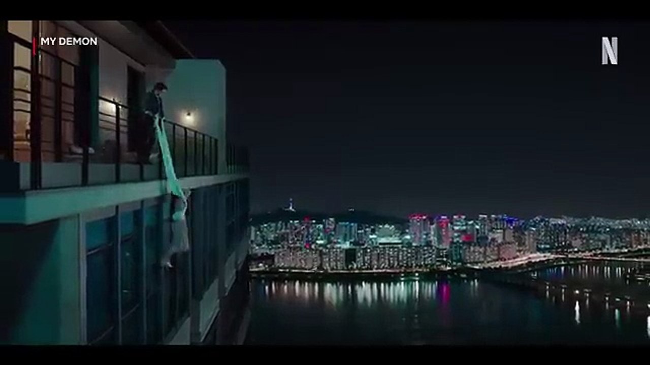 A demon catches her right when she's about to fall off a building _ My Demon Ep 6 _ Netflix [ENG]