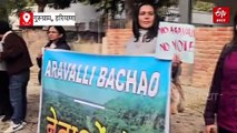 गुरुग्राम में अरावली पर्वत बचाने की मांग तेज, कैबिनेट मंत्री के घर के बाहर जोरदार प्रदर्शन