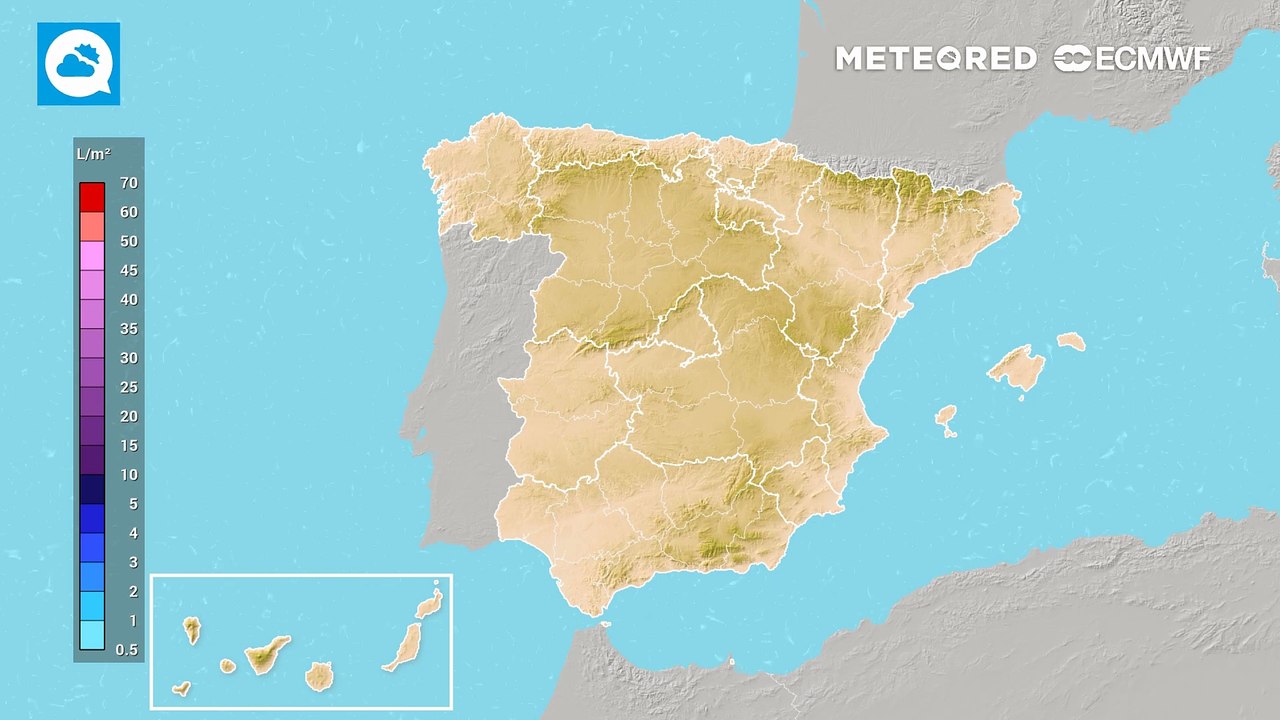 Precipitación acumulada prevista por el modelo europeo para los próximos días