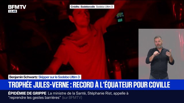 Trophée Jules Verne: Benjamin Schwartz, skipper sur le Sodebo Ultim 3, revient sur le record à l'équateur pulvérisé par l'équipage