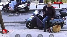 Şişli'de motosikletli kişi kaldırımda bulunan taşlama makinesini çaldı