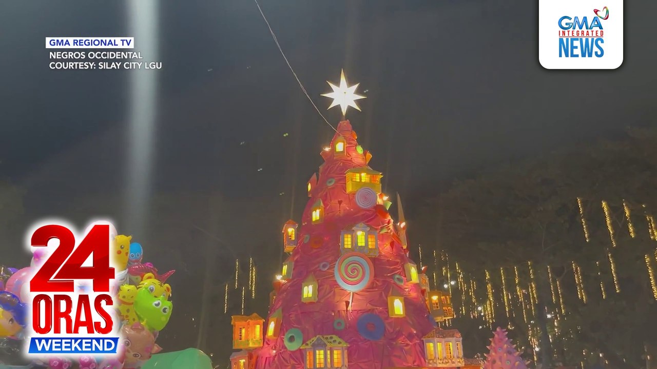 Makulay na mga ilaw at naglalakihang Christmas...