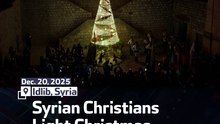 Syrian Christians Light Christmas Tree