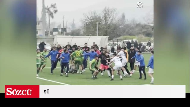 Süper Amatör Lig maçında çıkan kavga cep telefonuyla kaydedildi