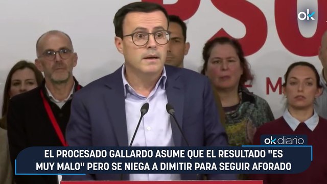 El procesado Gallardo asume que el resultado es muy malo pero se niega a dimitir para seguir aforado