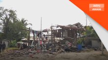 Kampung Sisaket dikosongkan, kesan peluru dan artileri berselerakan