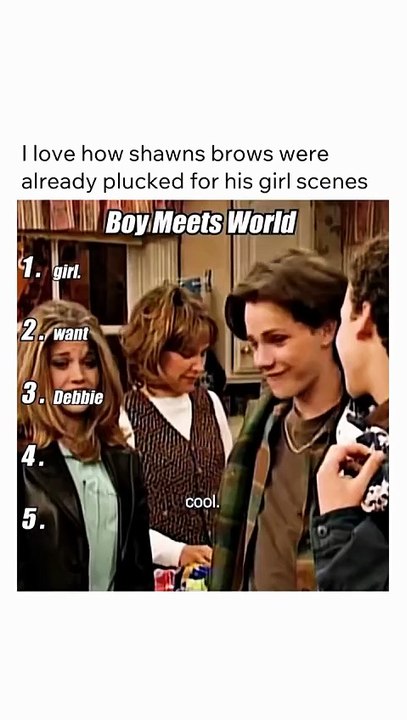 I love how Shawns brows were already plucked for his girl scenes