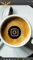 Instagram Icon Made from Coffee Cream Photoshop Trick #shorts #photoshop #dailymotionshorts #gfx #trend